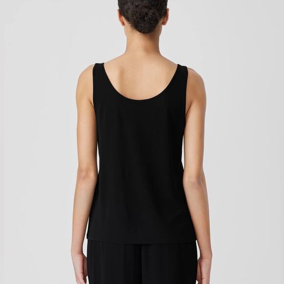 Eileen Fisher Petite 100% Silk Tank Top  Black  Size PP = (2P - 4P) - Picture 3 of 10